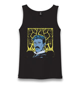 Nicola Tesla with an Electric Unisex Black Tank Top - Premium  from W.E.N.S. WIND - Just 6490! Shop now at W.E.N.S. WIND
