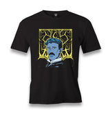 Nicola Tesla with an Electric Men's Black Tshirt - Premium  from W.E.N.S. WIND - Just 6490! Shop now at W.E.N.S. WIND