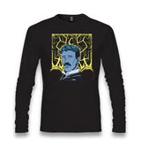 Nicola Tesla with an Electric Unisex Black Longsleeve - Premium  from W.E.N.S. WIND - Just 7990! Shop now at W.E.N.S. WIND