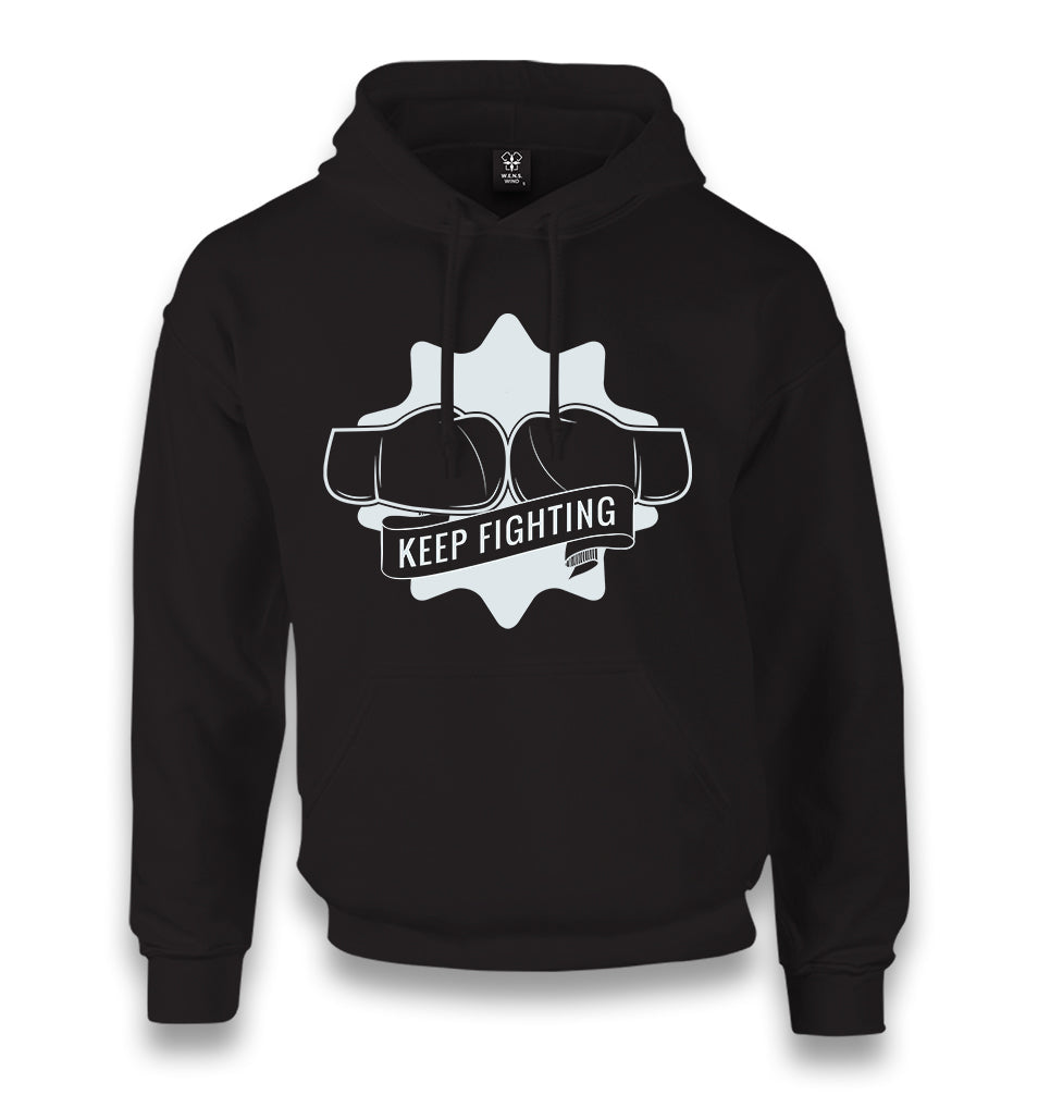 Keep Fighting Boxing Unisex Black Hoodie - Premium  from W.E.N.S. WIND - Just 11990! Shop now at W.E.N.S. WIND