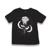 Moons Around a Rose Kid's Black T-shirt - Premium  from W.E.N.S. WIND - Just 5990! Shop now at W.E.N.S. WIND