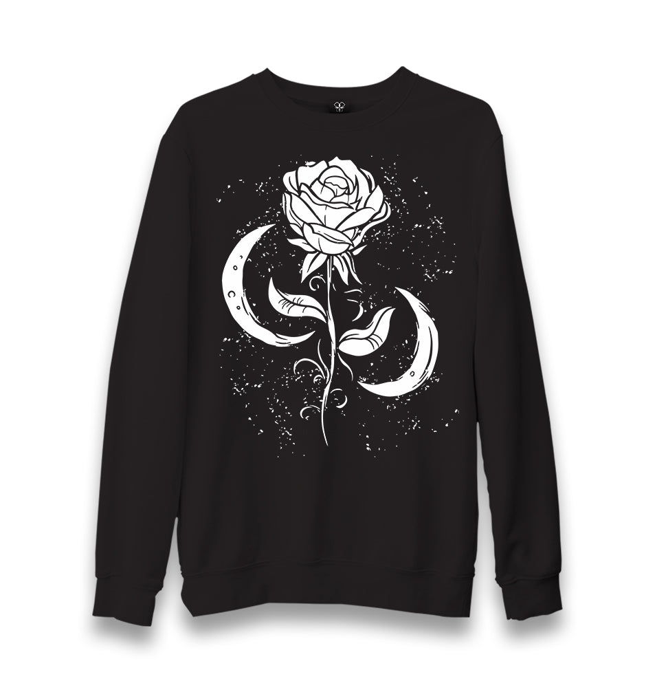 Moons Around a Rose Unisex Black Sweatshirt - Premium  from W.E.N.S. WIND - Just 10990! Shop now at W.E.N.S. WIND