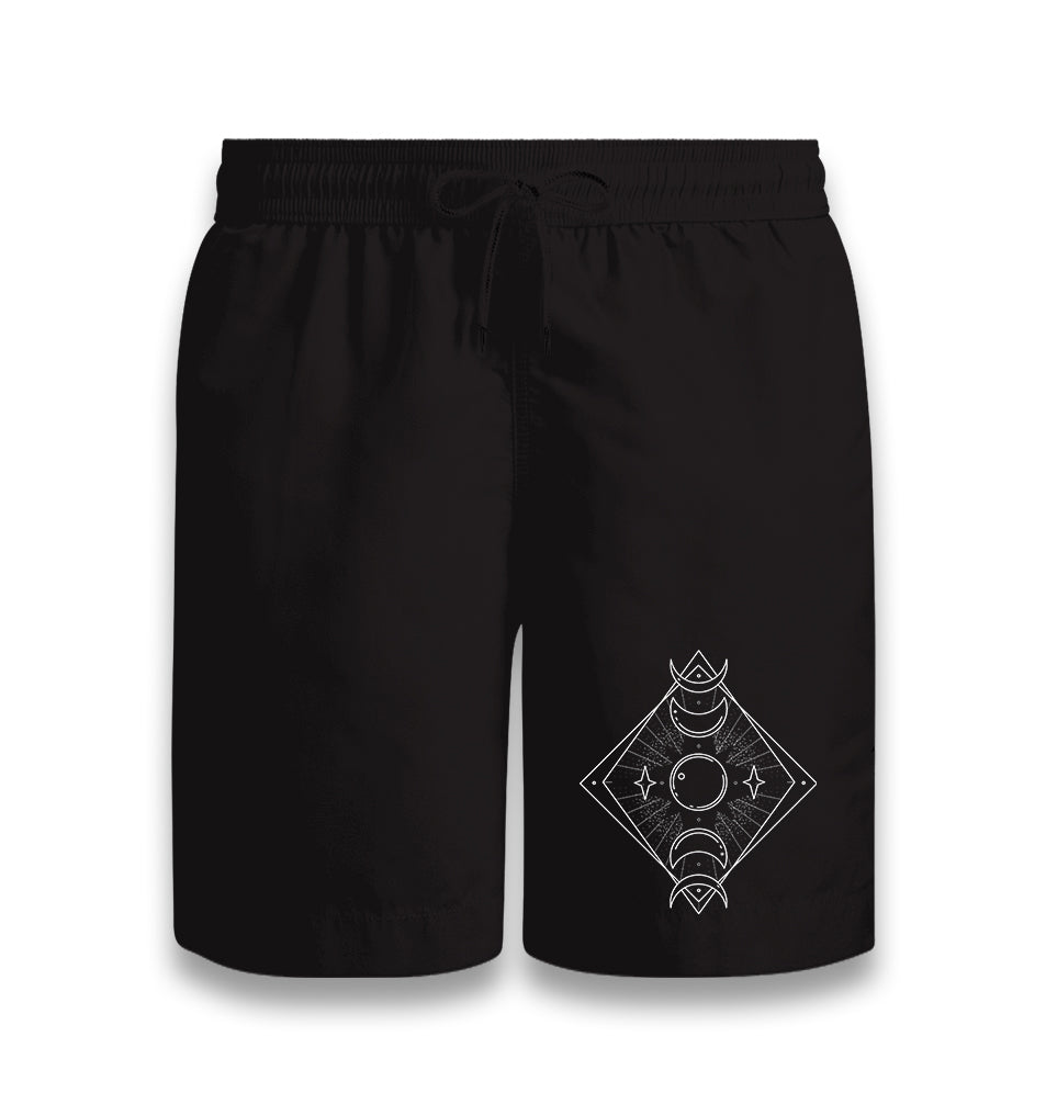 Phases of the Moon on a Geo Black Shorts - Premium  from W.E.N.S. WIND - Just 7990! Shop now at W.E.N.S. WIND