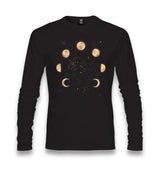 Phases of the Golden Moon in Space Unisex Black Longsleeve - Premium  from W.E.N.S. WIND - Just 7990! Shop now at W.E.N.S. WIND