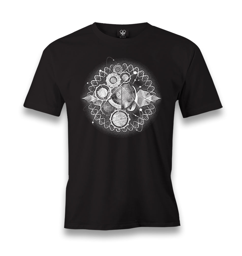 Clock Universe in DNA Chains Abstract Men's Black Tshirt - Premium  from W.E.N.S. WIND - Just 6490! Shop now at W.E.N.S. WIND