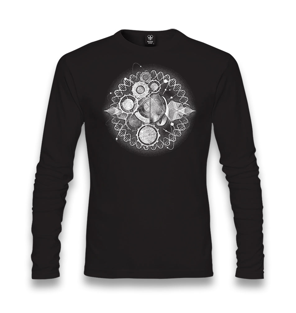 Clock Universe in DNA Chains Abstract Unisex Black Longsleeve - Premium  from W.E.N.S. WIND - Just 7990! Shop now at W.E.N.S. WIND