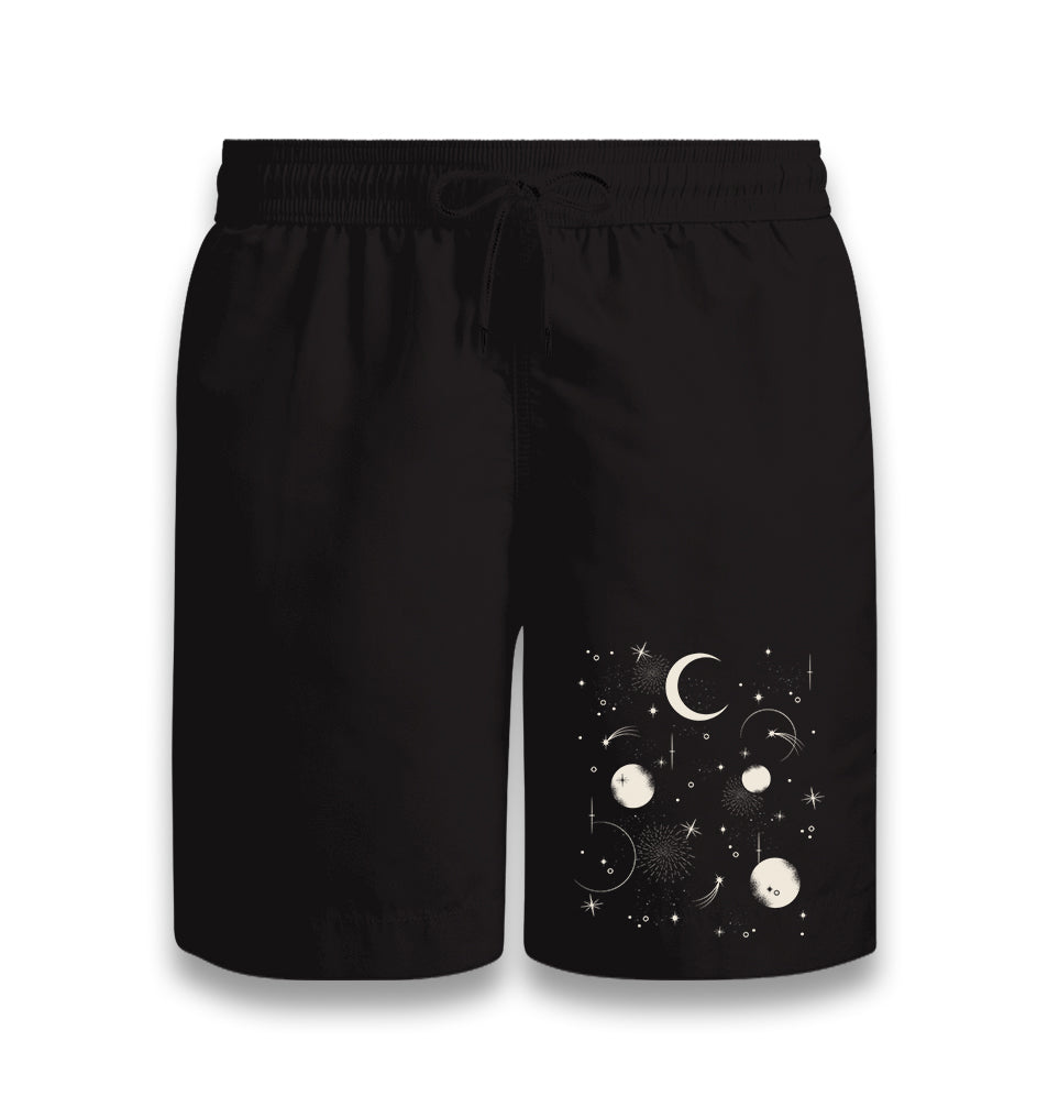 Night Sky with Moon and Stars Black Shorts - Premium  from W.E.N.S. WIND - Just 7990! Shop now at W.E.N.S. WIND