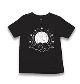 Moon Phases Behind a Cloud Kid's Black T-shirt - Premium  from W.E.N.S. WIND - Just 5990! Shop now at W.E.N.S. WIND