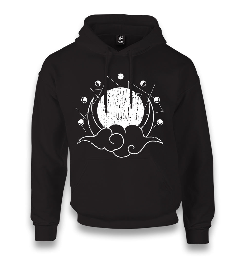 Moon Phases Behind a Cloud Unisex Black Hoodie - Premium  from W.E.N.S. WIND - Just 11990! Shop now at W.E.N.S. WIND