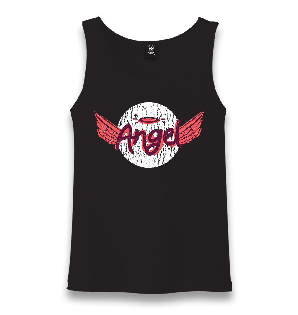 Angel with a Halo and Wings Unisex Black Tank Top - Premium  from W.E.N.S. WIND - Just 6490! Shop now at W.E.N.S. WIND