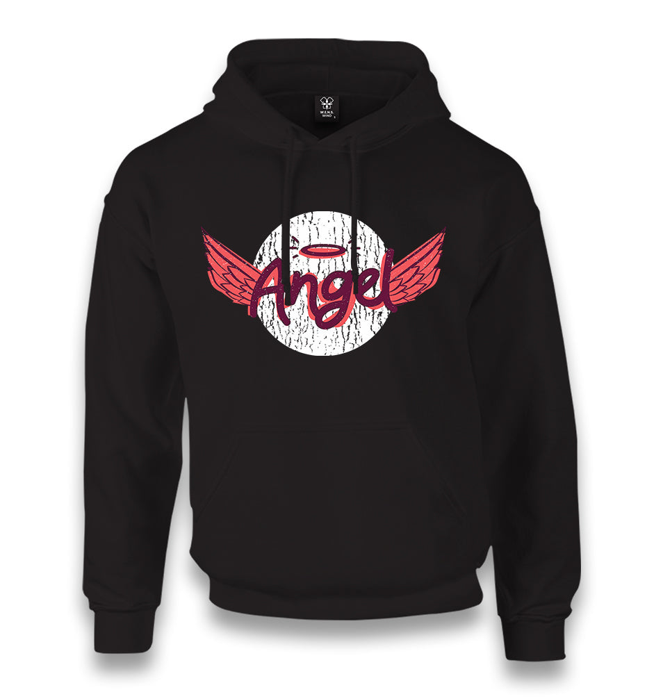 Angel with a Halo and Wings Unisex Black Hoodie - Premium  from W.E.N.S. WIND - Just 11990! Shop now at W.E.N.S. WIND