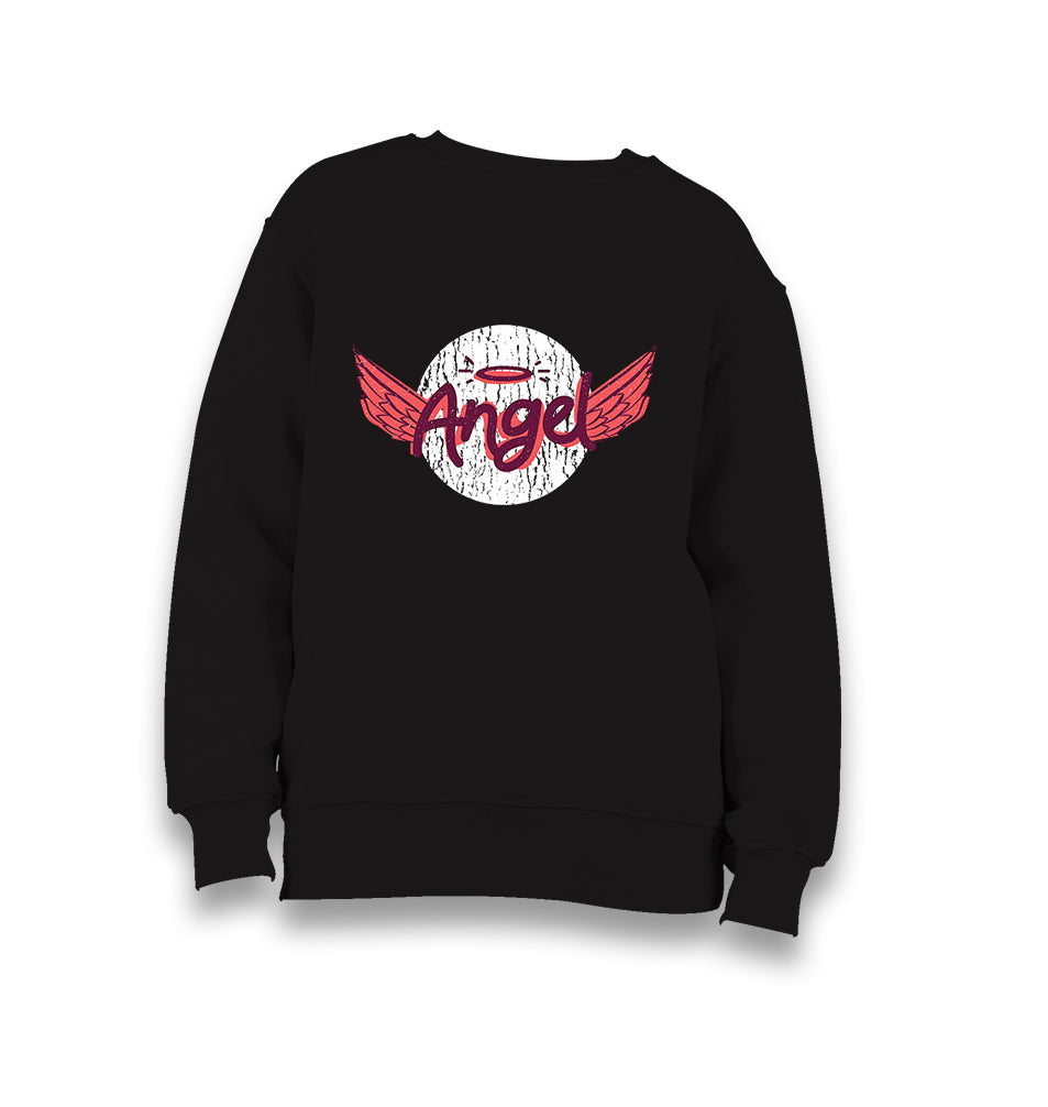 Angel with a Halo and Wings Kid's Black Sweatshirt - Premium  from W.E.N.S. WIND - Just 7990! Shop now at W.E.N.S. WIND