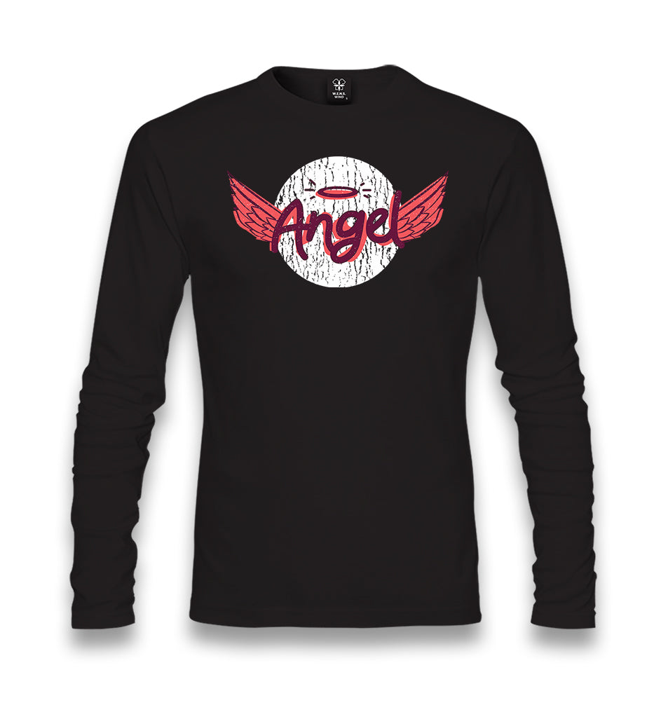 Angel with a Halo and Wings Unisex Black Longsleeve - Premium  from W.E.N.S. WIND - Just 7990! Shop now at W.E.N.S. WIND