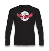 Angel with a Halo and Wings Unisex Black Longsleeve - Premium  from W.E.N.S. WIND - Just 7990! Shop now at W.E.N.S. WIND