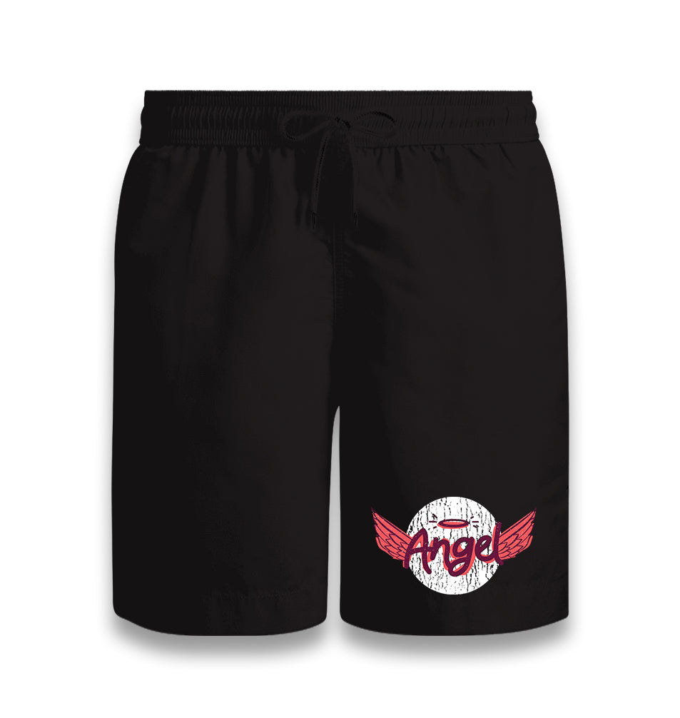 Angel with a Halo and Wings Black Shorts - Premium  from W.E.N.S. WIND - Just 7990! Shop now at W.E.N.S. WIND