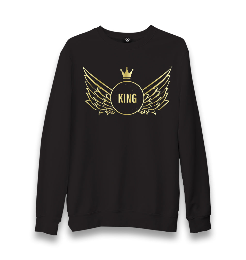 King with a Crown and Wings Unisex Black Sweatshirt - Premium  from W.E.N.S. WIND - Just 10990! Shop now at W.E.N.S. WIND