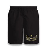 King with a Crown and Wings Black Shorts - Premium  from W.E.N.S. WIND - Just 7990! Shop now at W.E.N.S. WIND