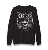 Tiger with an Eye Patch Realistic Unisex Black Sweatshirt - Premium  from W.E.N.S. WIND - Just 10990! Shop now at W.E.N.S. WIND