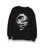 Dragon with Moon and Flowers Kid's Black Sweatshirt - Premium  from W.E.N.S. WIND - Just 7990! Shop now at W.E.N.S. WIND