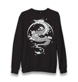 Dragon with Moon and Flowers Unisex Black Sweatshirt - Premium  from W.E.N.S. WIND - Just 10990! Shop now at W.E.N.S. WIND