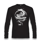 Dragon with Moon and Flowers Unisex Black Longsleeve - Premium  from W.E.N.S. WIND - Just 7990! Shop now at W.E.N.S. WIND