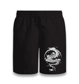 Dragon with Moon and Flowers Black Shorts - Premium  from W.E.N.S. WIND - Just 7990! Shop now at W.E.N.S. WIND