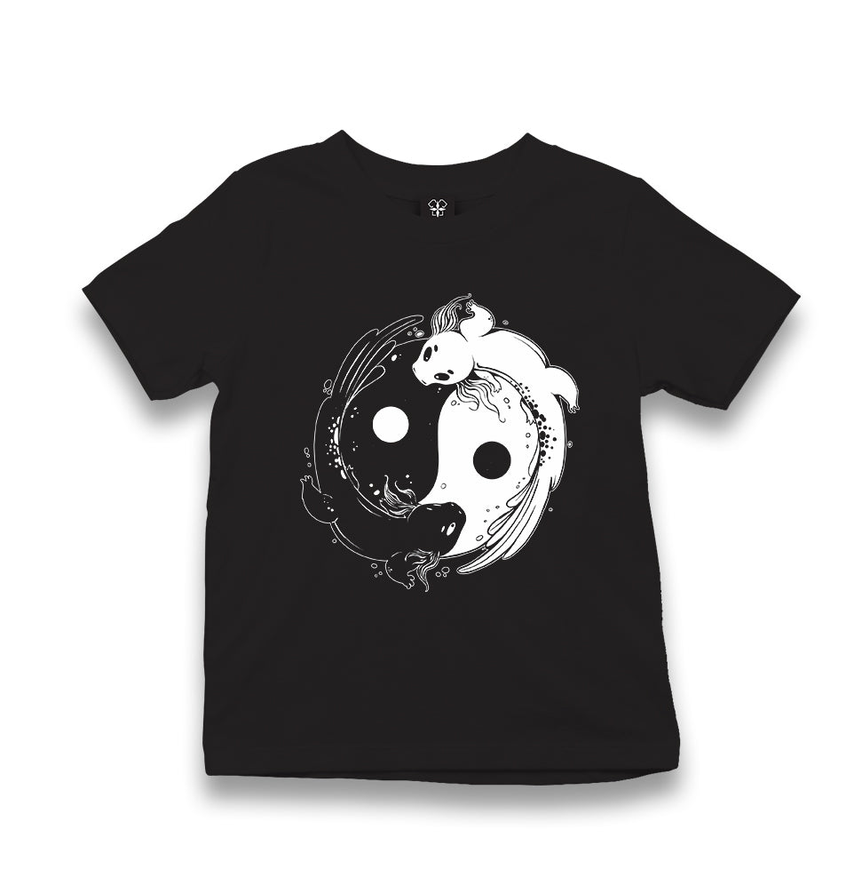 Koi Fishes Making Yin Yang Symbol Kid's Black T-shirt - Premium  from W.E.N.S. WIND - Just 5990! Shop now at W.E.N.S. WIND