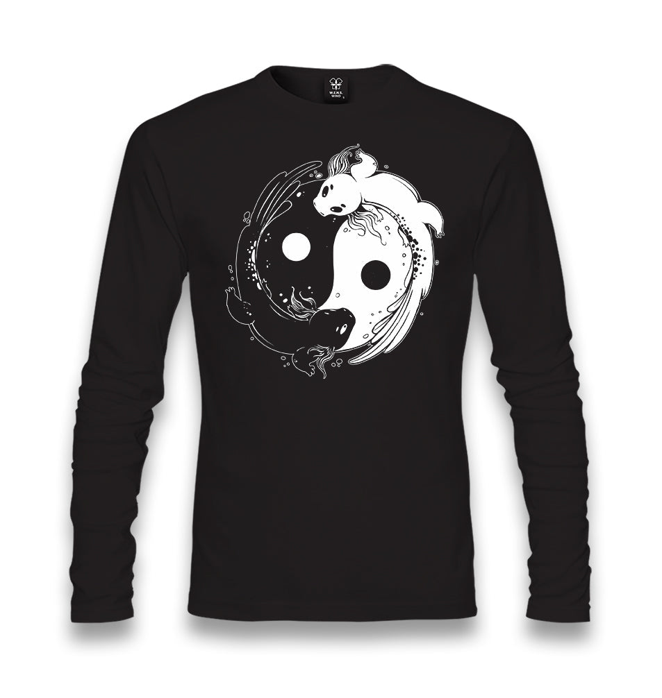 Koi Fishes Making Yin Yang Symbol Unisex Black Longsleeve - Premium  from W.E.N.S. WIND - Just 7990! Shop now at W.E.N.S. WIND