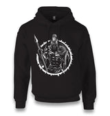 Spartan Warrior with a Spear and Shield Unisex Black Hoodie - Premium  from W.E.N.S. WIND - Just 11990! Shop now at W.E.N.S. WIND