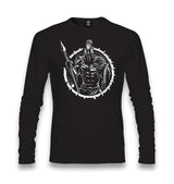 Spartan Warrior with a Spear and Shield Unisex Black Longsleeve - Premium  from W.E.N.S. WIND - Just 7990! Shop now at W.E.N.S. WIND