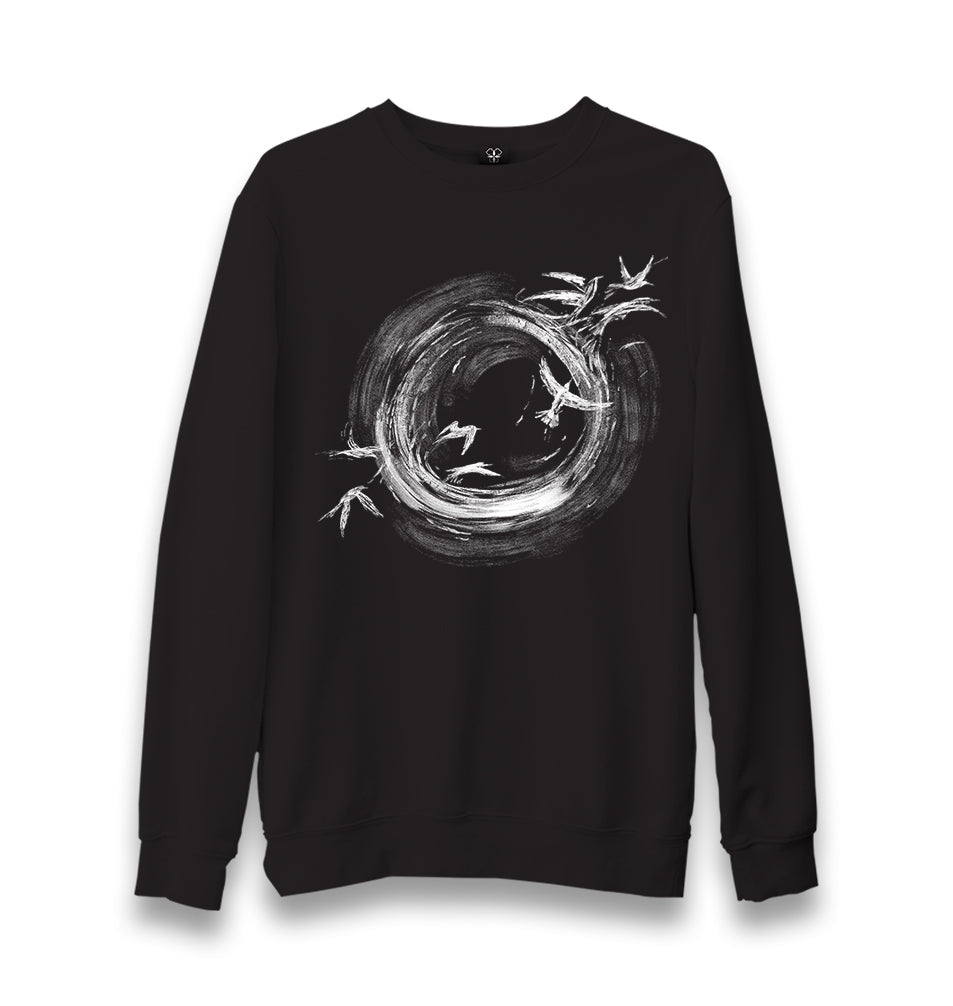 Black Hole Birds Flying Around Unisex Black Sweatshirt - Premium  from W.E.N.S. WIND - Just 10990! Shop now at W.E.N.S. WIND
