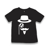 Silhouette of a Man with a Moustache and a Hat Kid's Black T-shirt - Premium  from W.E.N.S. WIND - Just 5990! Shop now at W.E.N.S. WIND