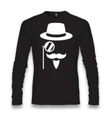 Silhouette of a Man with a Moustache and a Hat Unisex Black Longsleeve - Premium  from W.E.N.S. WIND - Just 7990! Shop now at W.E.N.S. WIND