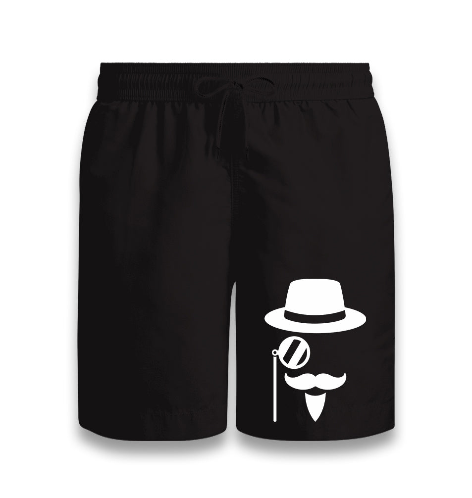 Silhouette of a Man with a Moustache and a Hat Black Shorts - Premium  from W.E.N.S. WIND - Just 7990! Shop now at W.E.N.S. WIND