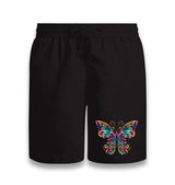 Colorful Butterfly in Geometrical Style Black Shorts - Premium  from W.E.N.S. WIND - Just 7990! Shop now at W.E.N.S. WIND