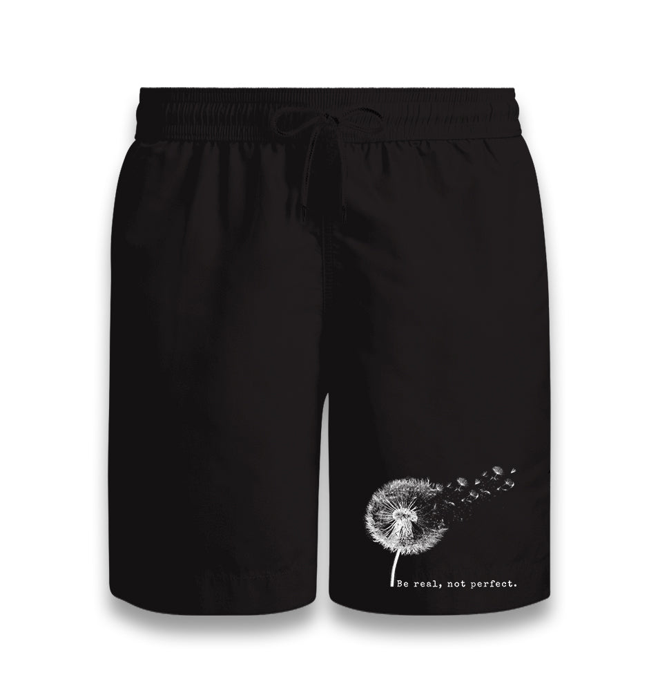 Be Real Not Perfect Dandellion Black Shorts - Premium  from W.E.N.S. WIND - Just 7990! Shop now at W.E.N.S. WIND