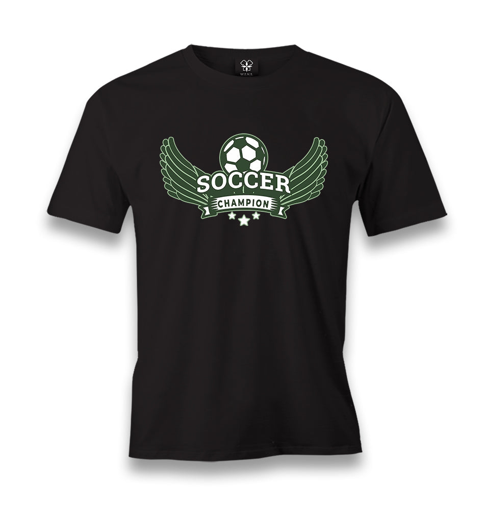 Soccer Ball Champion Men's Black Tshirt - Premium  from W.E.N.S. WIND - Just 6490! Shop now at W.E.N.S. WIND