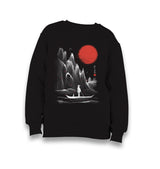 Man on the Boat in Japanese Landscape Kid's Black Sweatshirt - Premium  from W.E.N.S. WIND - Just 7990! Shop now at W.E.N.S. WIND