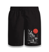 Man on the Boat in Japanese Landscape Black Shorts - Premium  from W.E.N.S. WIND - Just 7990! Shop now at W.E.N.S. WIND