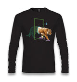 Tiger Leaving Digital World Unisex Black Longsleeve - Premium  from W.E.N.S. WIND - Just 7990! Shop now at W.E.N.S. WIND