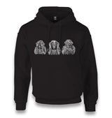 Three Monkeys Realistic Unisex Black Hoodie - Premium  from W.E.N.S. WIND - Just 11990! Shop now at W.E.N.S. WIND