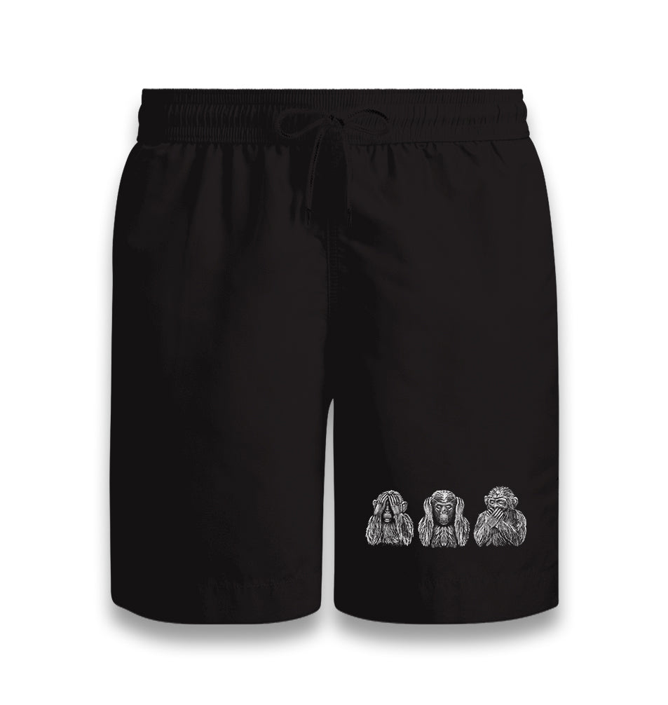 Three Monkeys Realistic Black Shorts - Premium  from W.E.N.S. WIND - Just 7990! Shop now at W.E.N.S. WIND