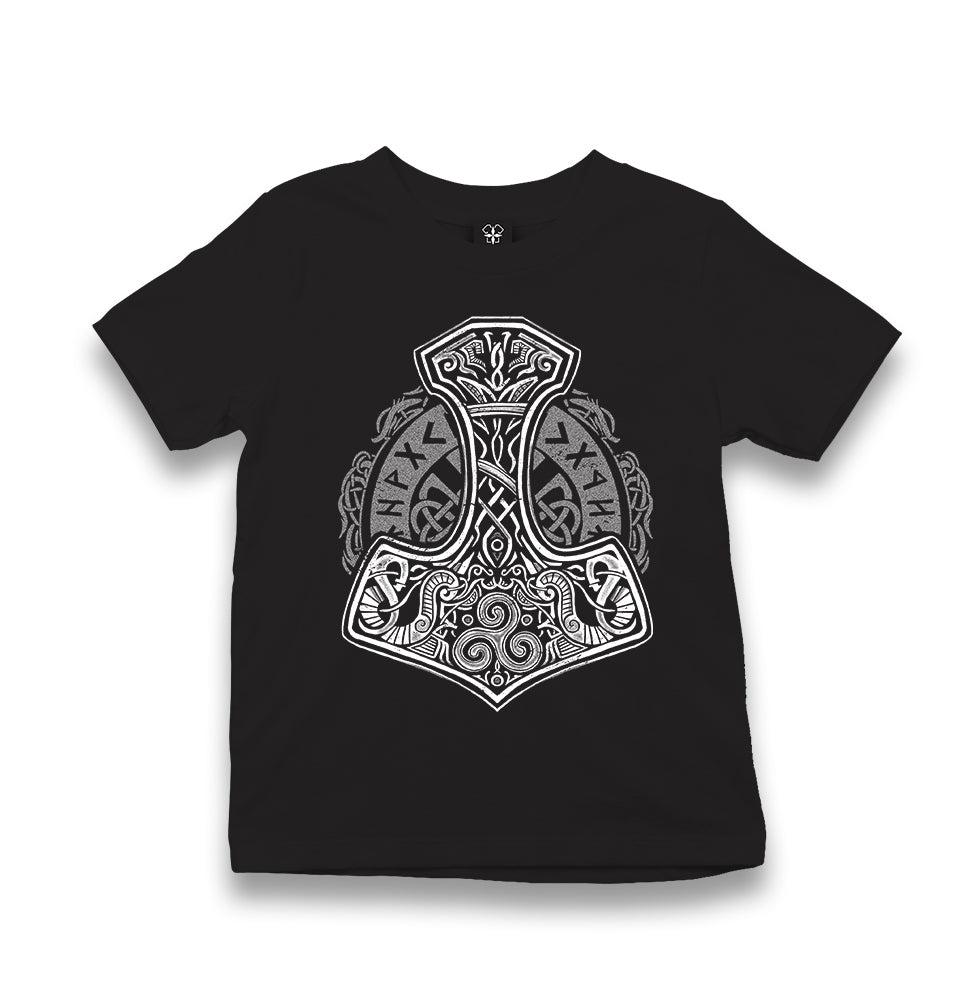 A Viking Hammer in Tribal Style Kid's Black T-shirt - Premium  from W.E.N.S. WIND - Just 5990! Shop now at W.E.N.S. WIND