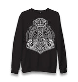 A Viking Hammer in Tribal Style Unisex Black Sweatshirt - Premium  from W.E.N.S. WIND - Just 10990! Shop now at W.E.N.S. WIND