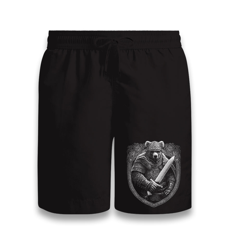 Bear Dressed as a Viking with a Sword Black Shorts - Premium  from W.E.N.S. WIND - Just 7990! Shop now at W.E.N.S. WIND