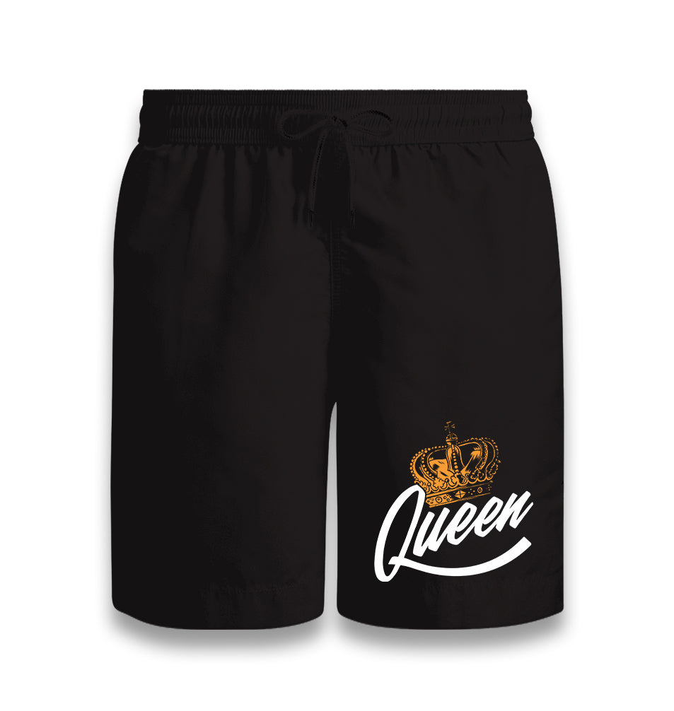 Queen Logo with a Crown Black Shorts - Premium  from W.E.N.S. WIND - Just 7990! Shop now at W.E.N.S. WIND