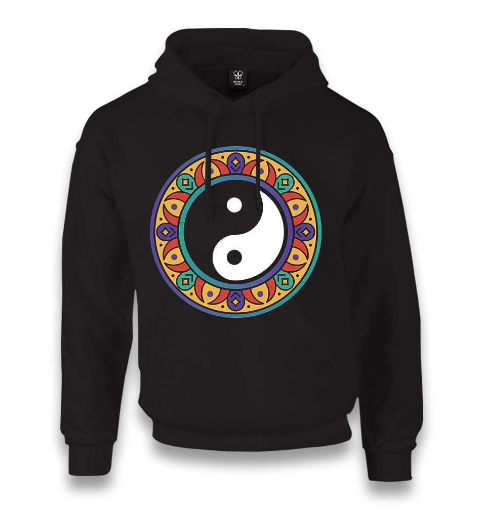 Yin Yang Symbol in the Middle of Mandala Unisex Black Hoodie - Premium  from W.E.N.S. WIND - Just 11990! Shop now at W.E.N.S. WIND