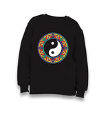 Yin Yang Symbol in the Middle of Mandala Kid's Black Sweatshirt - Premium  from W.E.N.S. WIND - Just 7990! Shop now at W.E.N.S. WIND