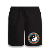 Yin Yang Symbol in the Middle of Mandala Black Shorts - Premium  from W.E.N.S. WIND - Just 7990! Shop now at W.E.N.S. WIND