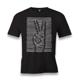 Peace Hand Sign in 3D Men's Black Tshirt - Premium  from W.E.N.S. WIND - Just 6490! Shop now at W.E.N.S. WIND